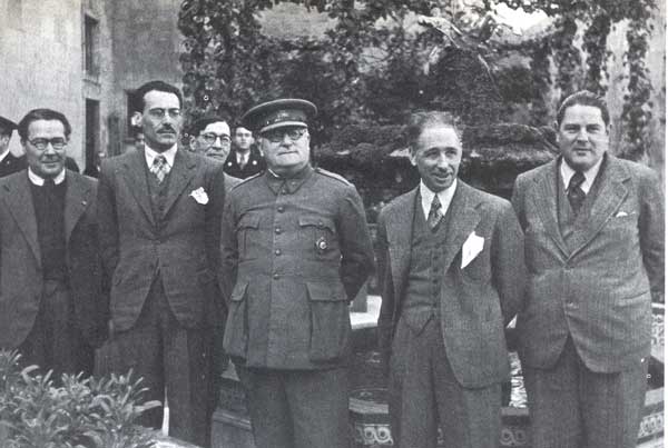 1938 : Antoni Maria Sbert, el general Miaja i el president de la Generalitat Lluís Companys